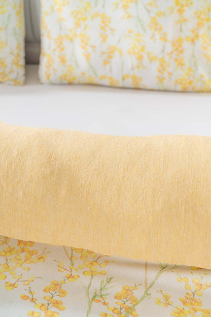 Lorisa Yellow Polycotton Double Size Duvet Cover Set, Zipper, 200×215 cm, 3-Piece