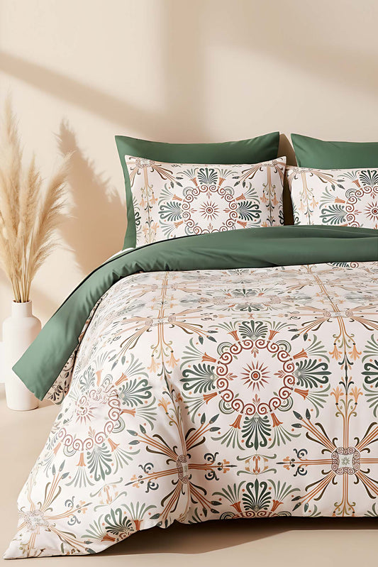 Ethnic Palace Polycotton Double Size Duvet Cover Set, Zipper, 200×215 cm, 3-Piece