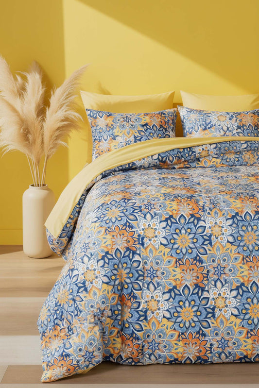 Mandala Polycotton Double Size Duvet Cover Set, Zipper, 200×215 cm, 3-Piece
