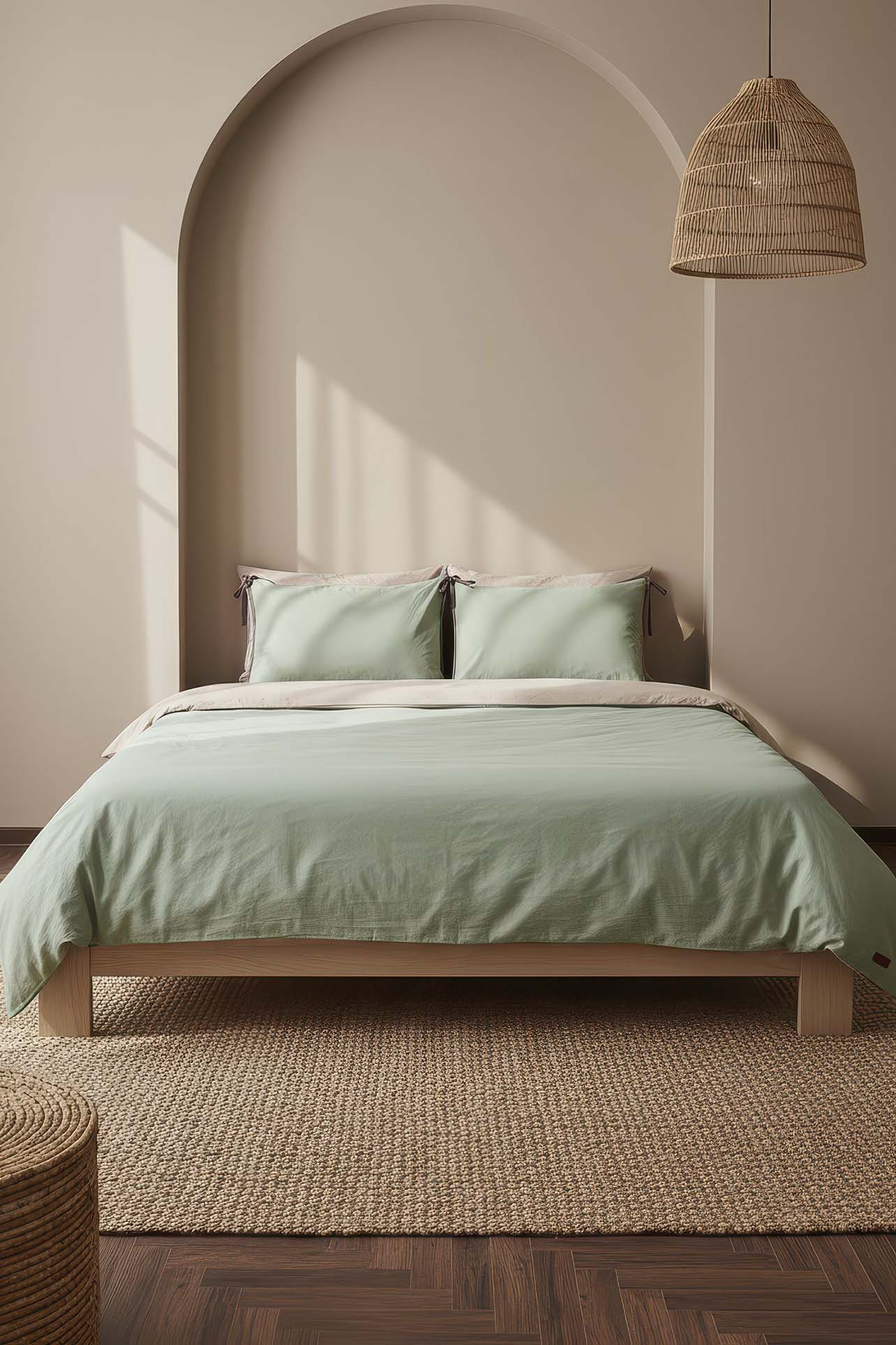 Demeter Mint Double Size 100% Cotton Duvet Cover Set – 4 Pieces