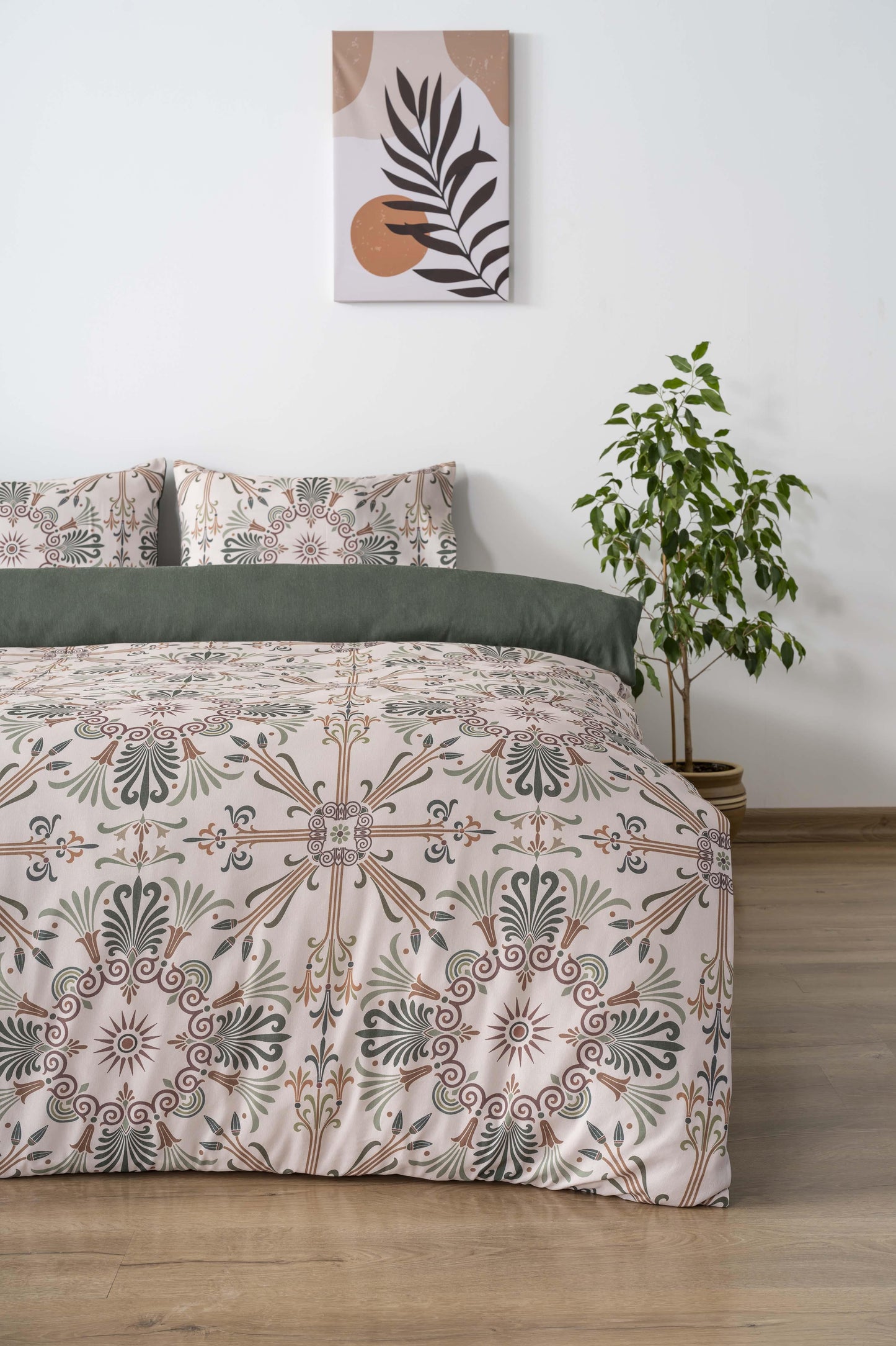 Ethnic Palace Polycotton Double Size Duvet Cover Set, Zipper, 200×215 cm, 3-Piece