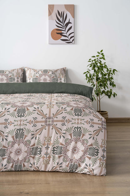 Ethnic Palace Polycotton Double Size Duvet Cover Set, Zipper, 200×215 cm, 3-Piece