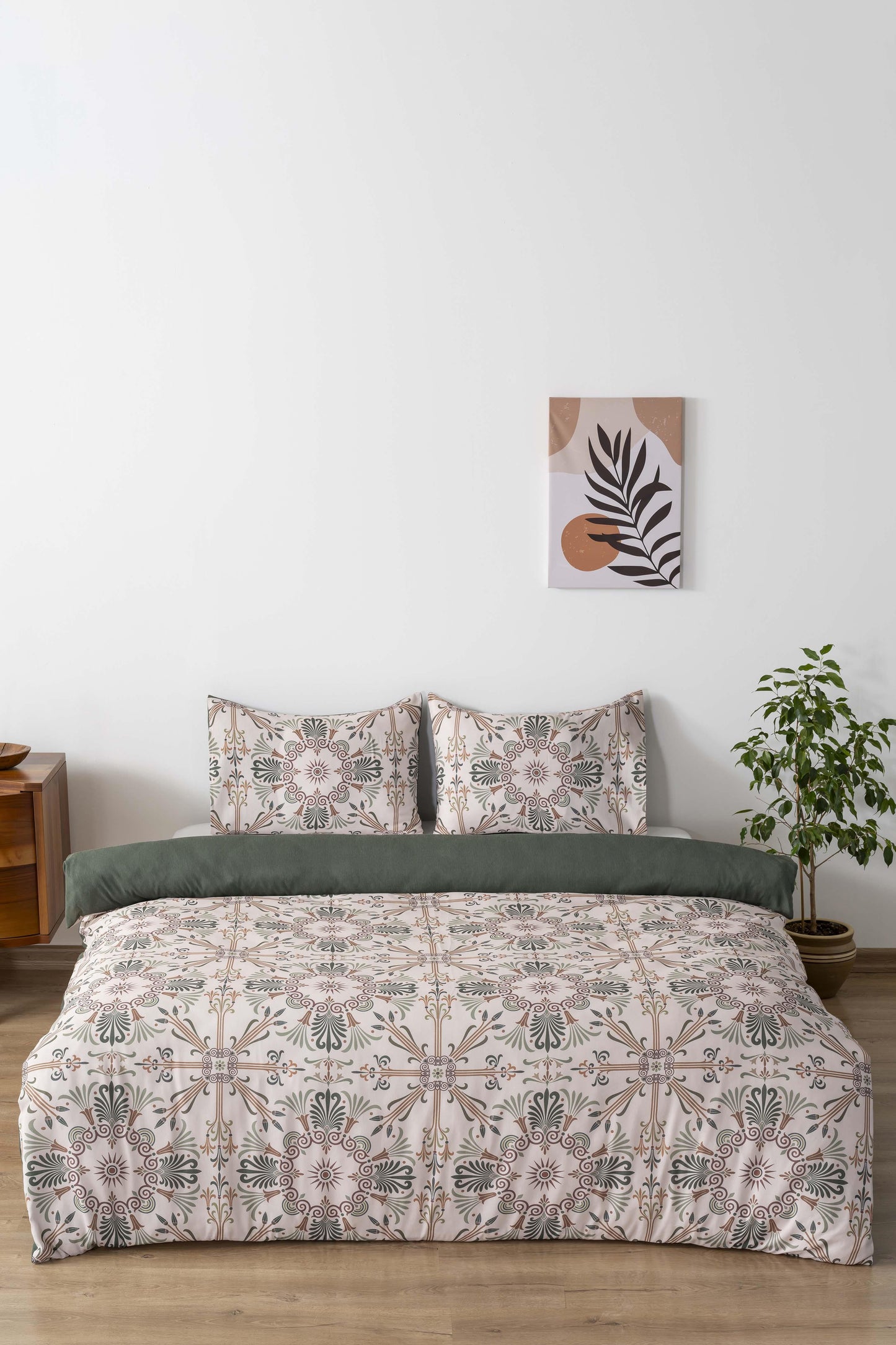 Ethnic Palace Polycotton Double Size Duvet Cover Set, Zipper, 200×215 cm, 3-Piece