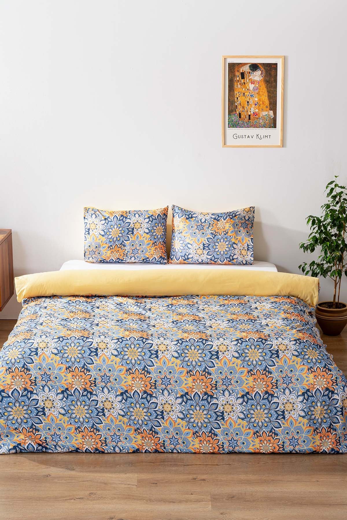 Mandala Polycotton Double Size Duvet Cover Set, Zipper, 200×215 cm, 3-Piece