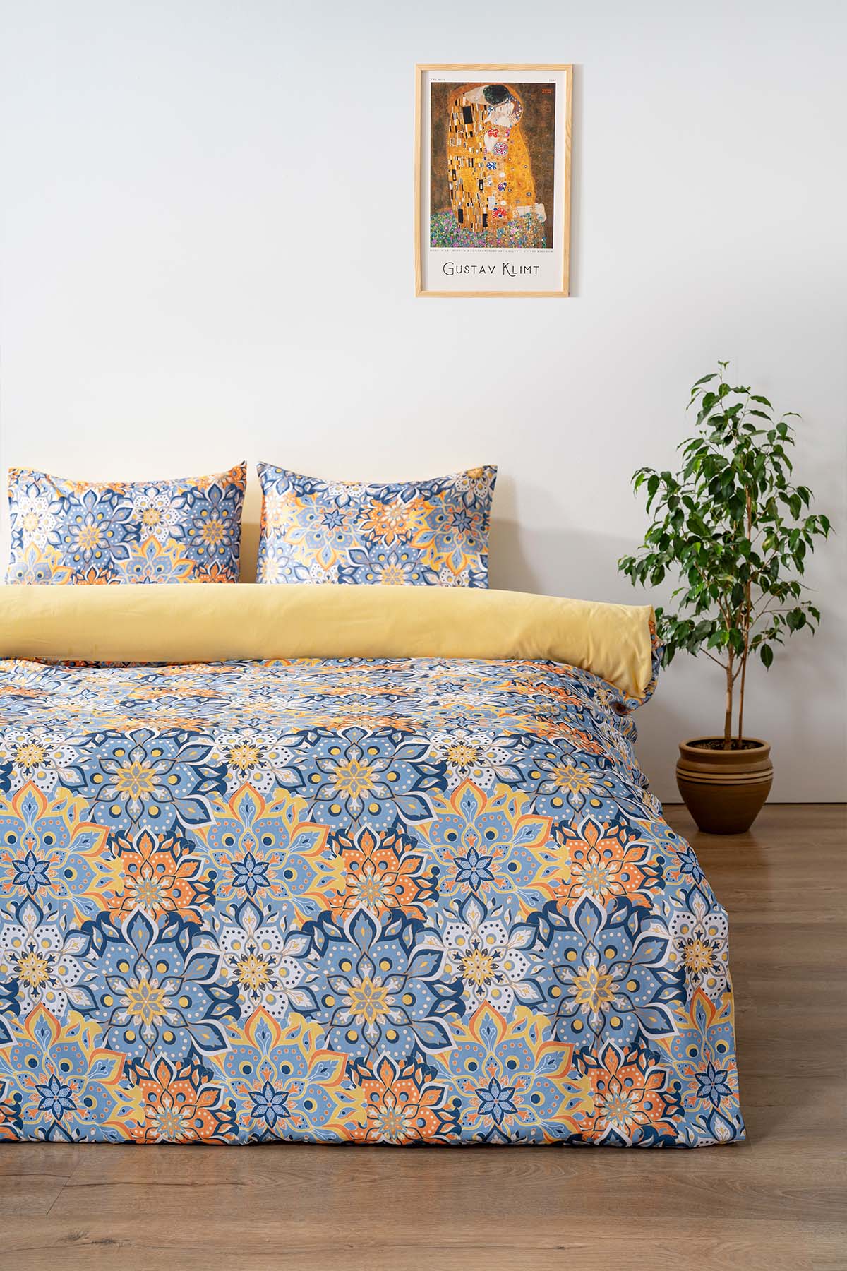 Mandala Polycotton Double Size Duvet Cover Set, Zipper, 200×215 cm, 3-Piece