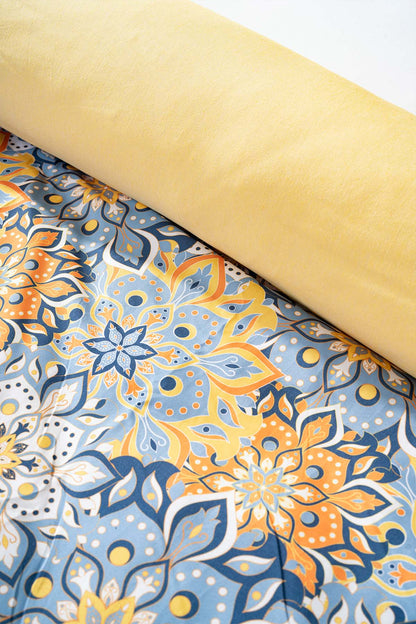 Mandala Polycotton Double Size Duvet Cover Set, Zipper, 200×215 cm, 3-Piece