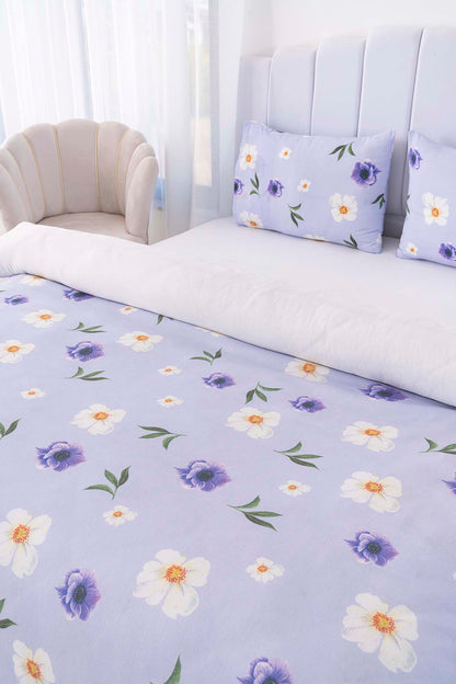 Wild Flowers Polycotton Double Size Duvet Cover Set, Zipper, 200×215 cm, 3-Piece