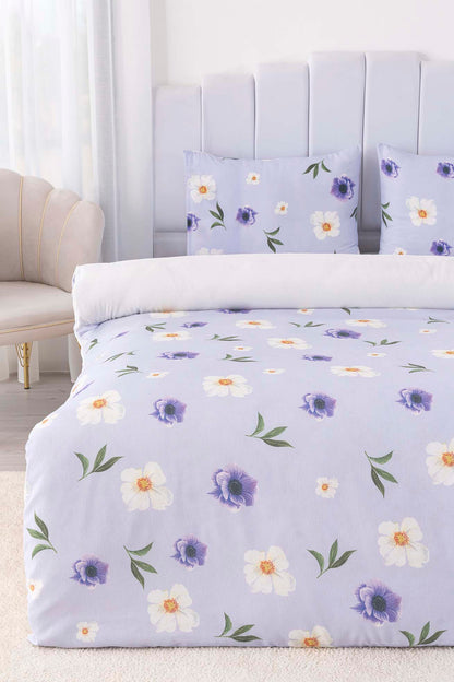 Wild Flowers Polycotton Double Size Duvet Cover Set, Zipper, 200×215 cm, 3-Piece
