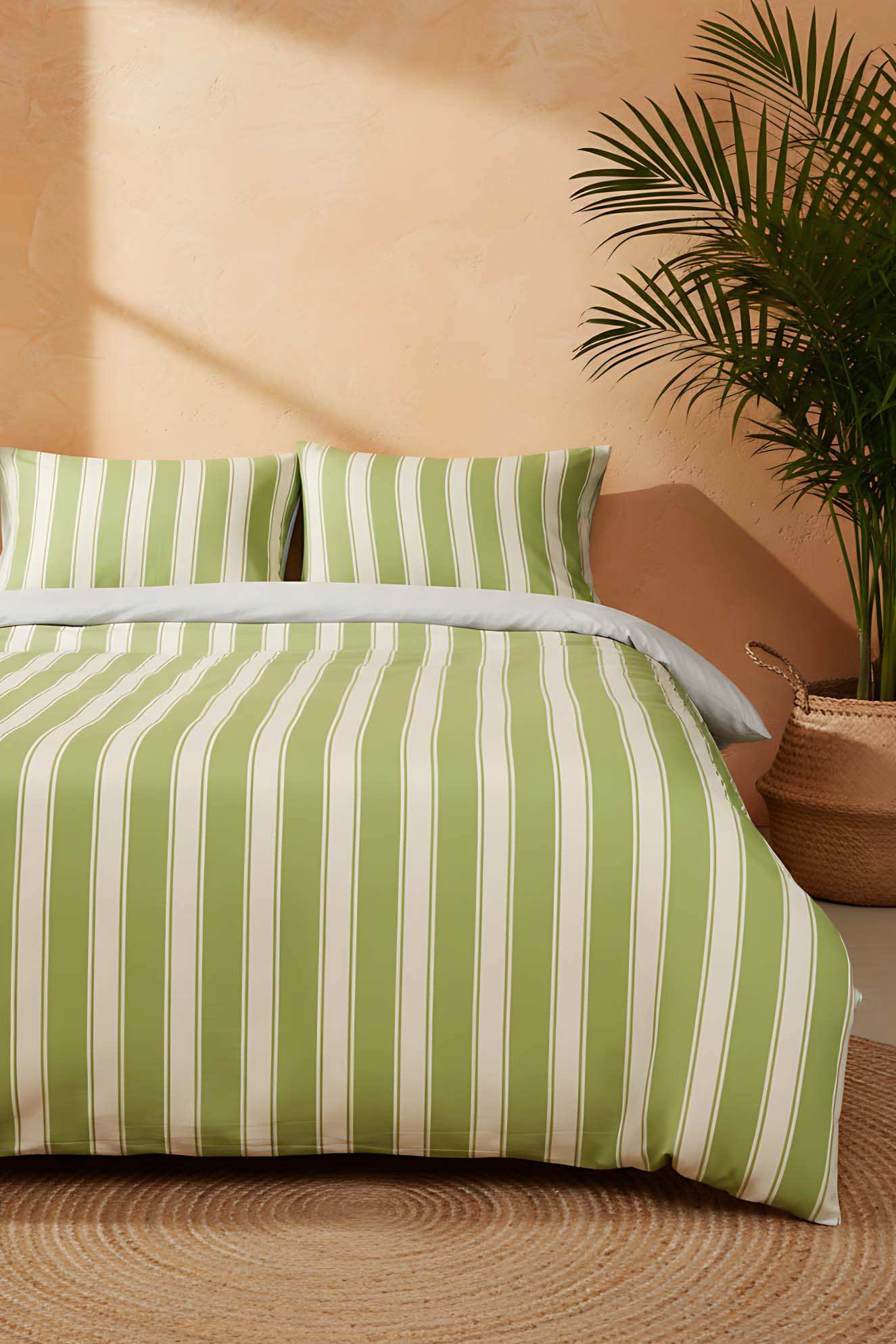 Elora Green Double Cotton Duvet Cover Set