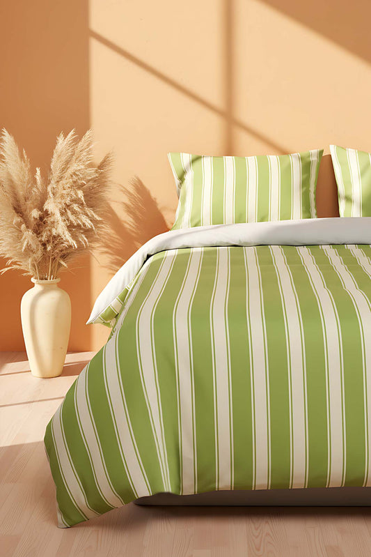 Elora Green Double Cotton Duvet Cover Set