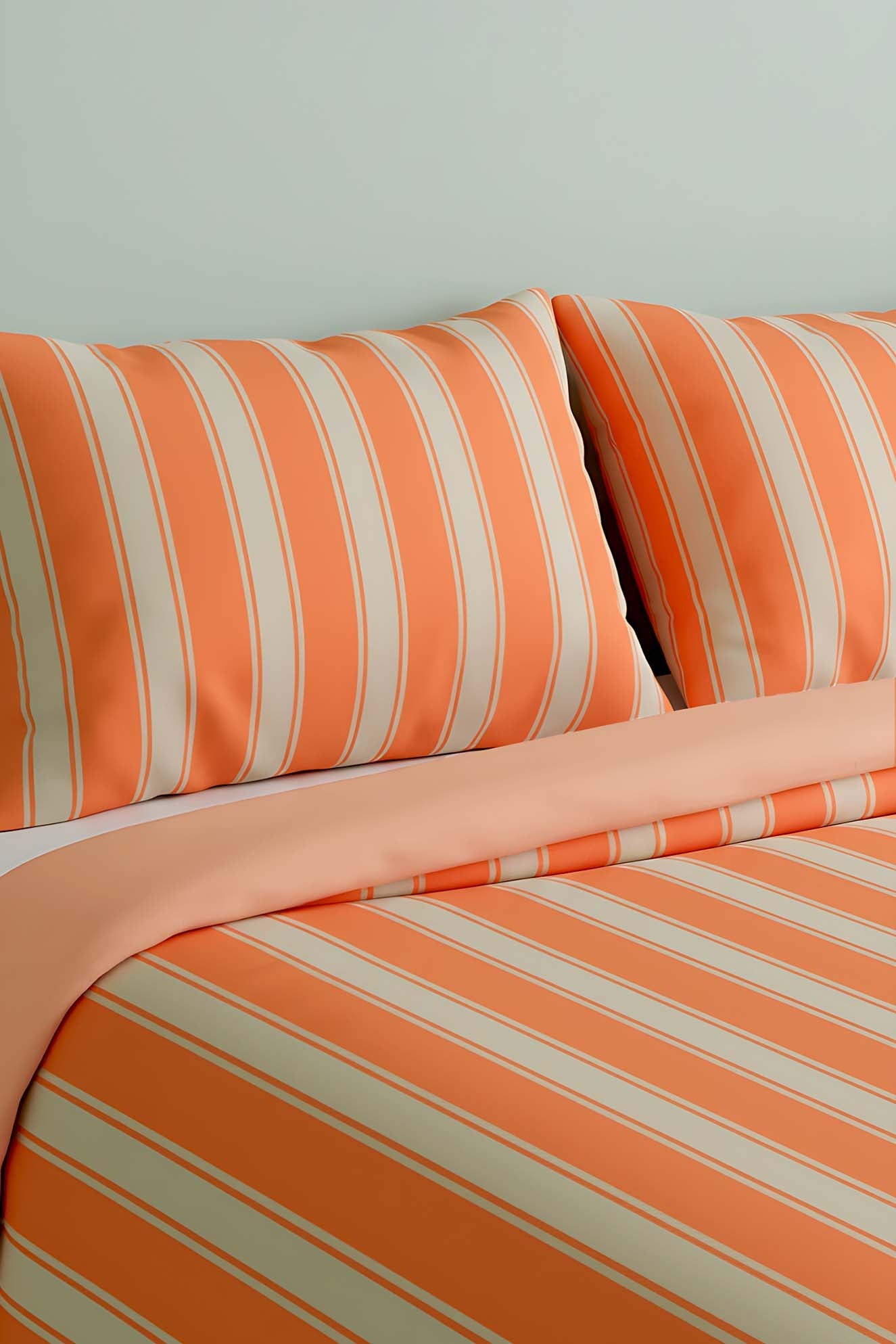 Elora Orange Double Cotton Duvet Cover Set
