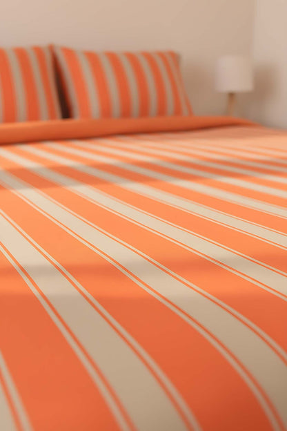 Elora Orange Double Cotton Duvet Cover Set