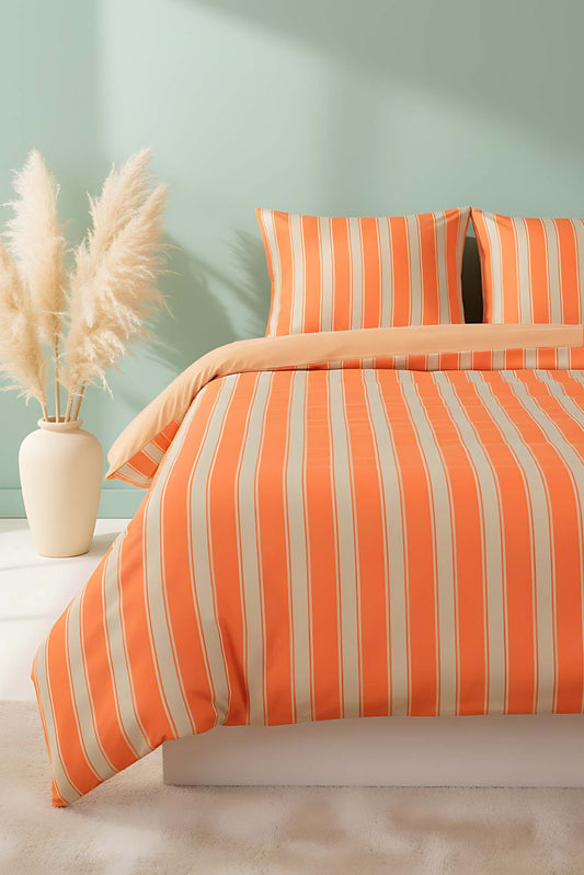 Elora Orange Double Cotton Duvet Cover Set