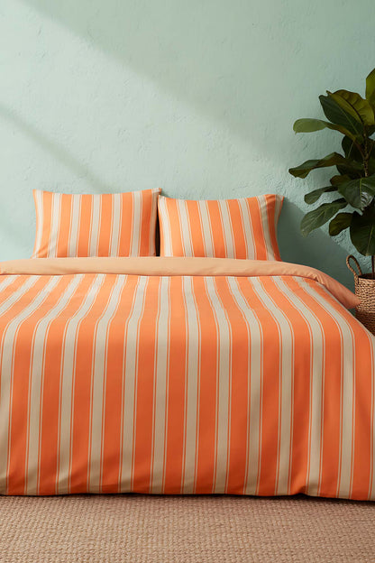 Elora Orange Double Cotton Duvet Cover Set