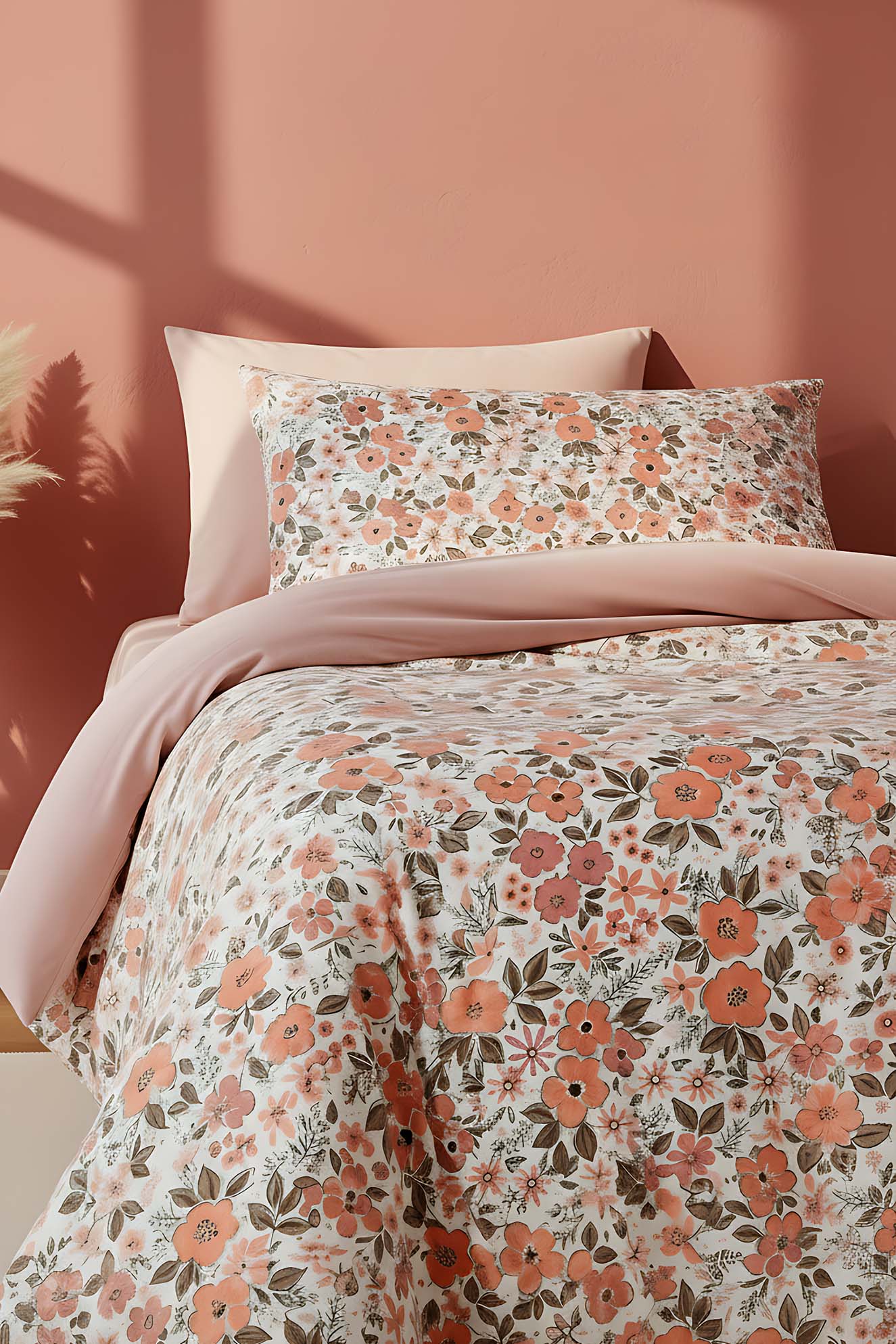 Pink Spring Double Natural Silky Duvet Cover Set