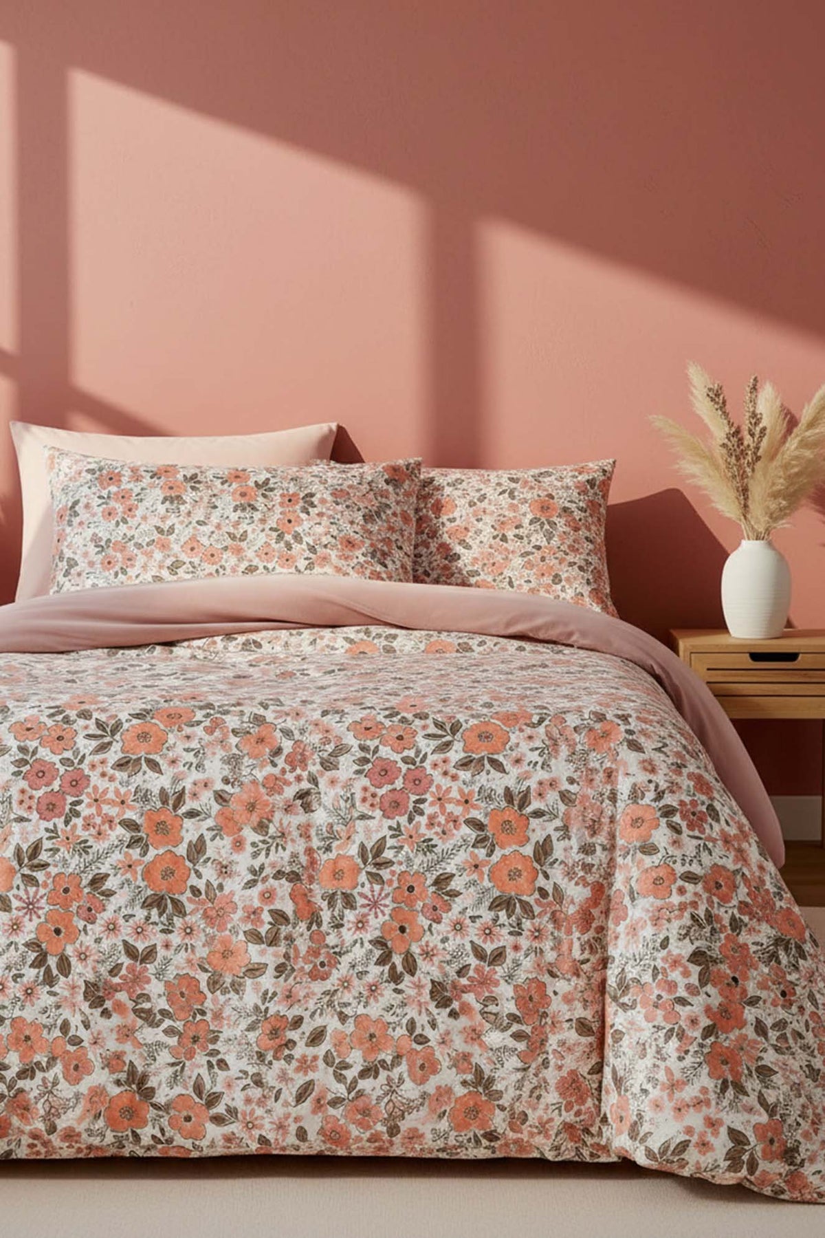 Pink Spring Double Natural Silky Duvet Cover Set