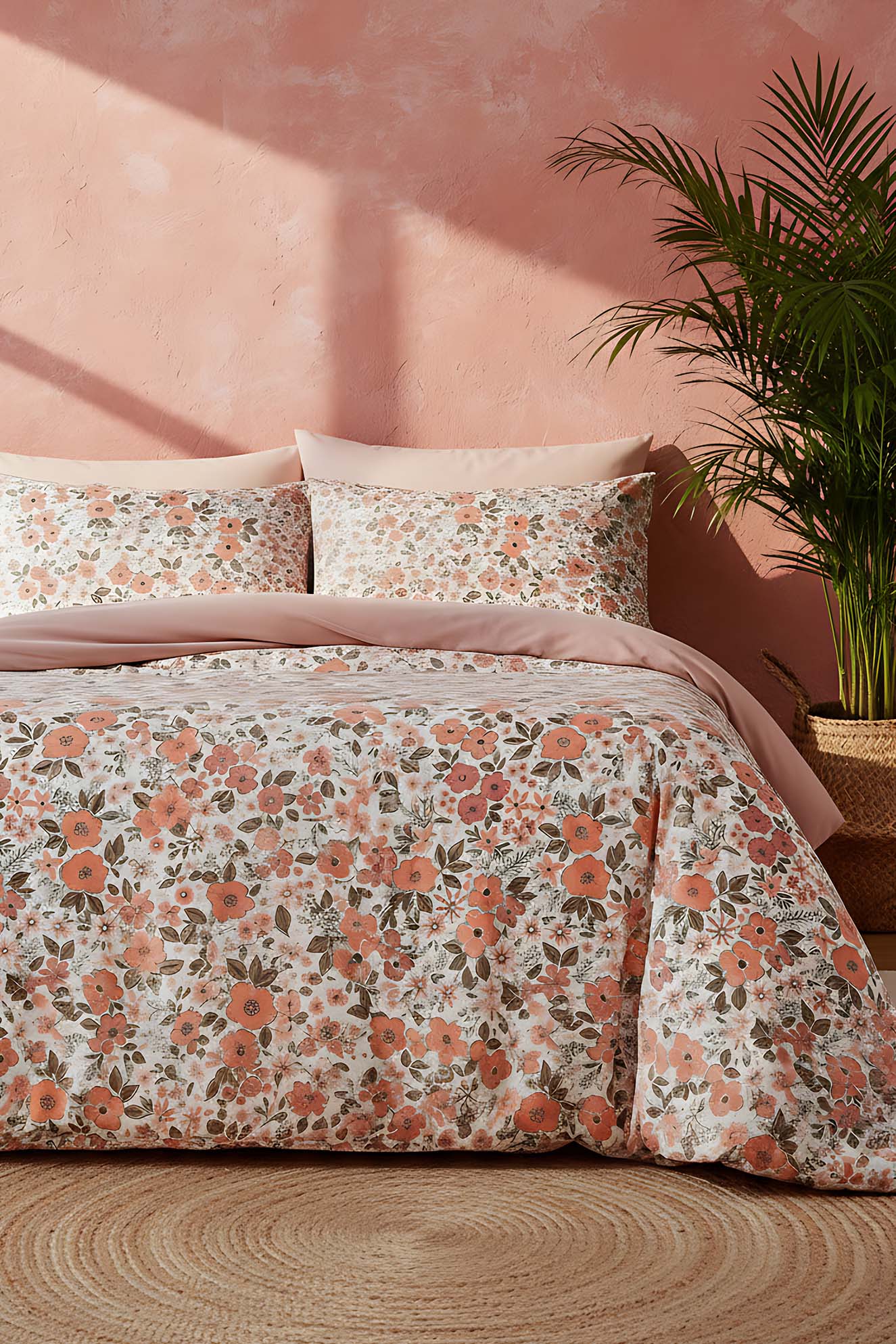 Pink Spring Double Natural Silky Duvet Cover Set