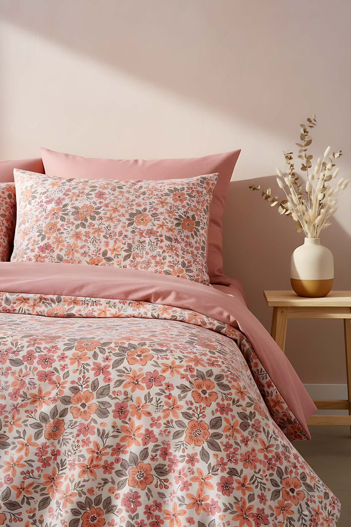 Pink Spring Double Natural Silky Duvet Cover Set