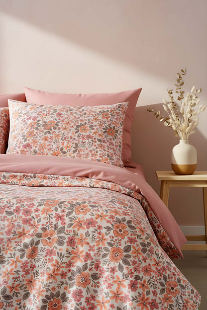 Pink Spring Double Natural Silky Duvet Cover Set