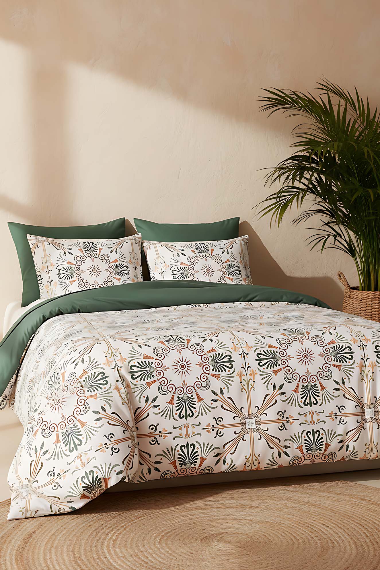 Ethnic Palace Double Natural Silky Duvet Cover Set