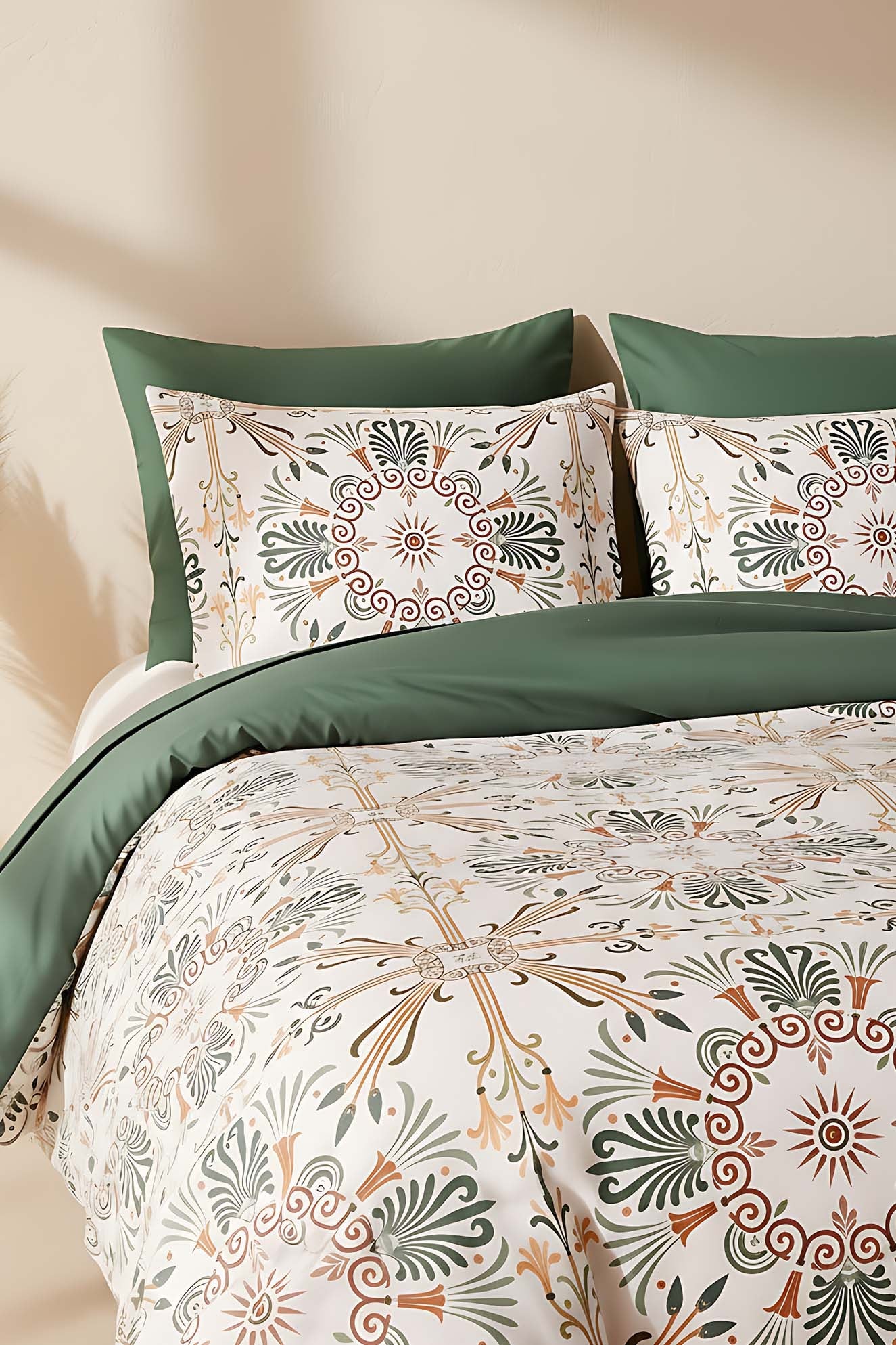 Ethnic Palace Double Natural Silky Duvet Cover Set