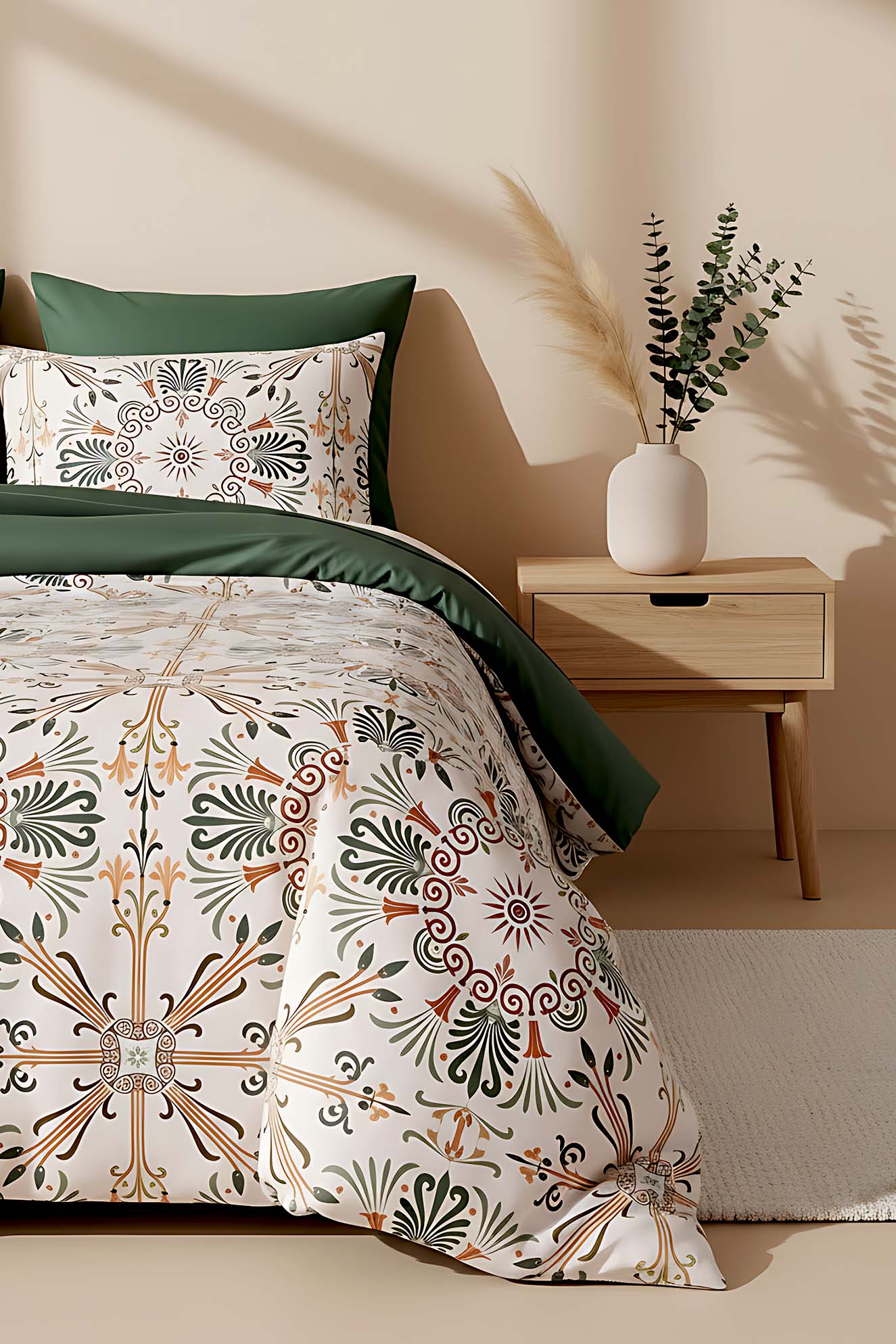 Ethnic Palace Double Natural Silky Duvet Cover Set