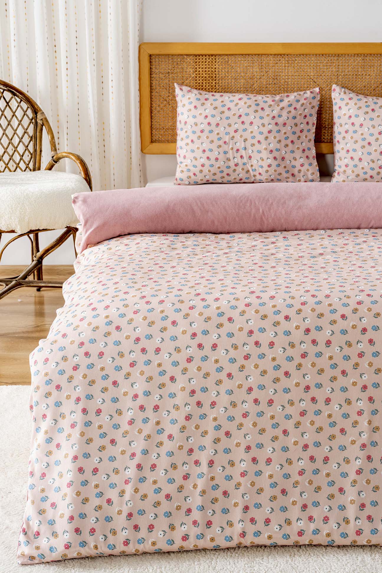 Rossie Polycotton Double Size Duvet Cover Set, Zipper, 200×215 cm, 3-Piece