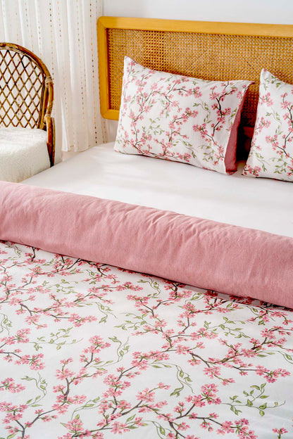 Sakura Polycotton Double Size Duvet Cover Set, Zipper, 200×215 cm, 3-Piece