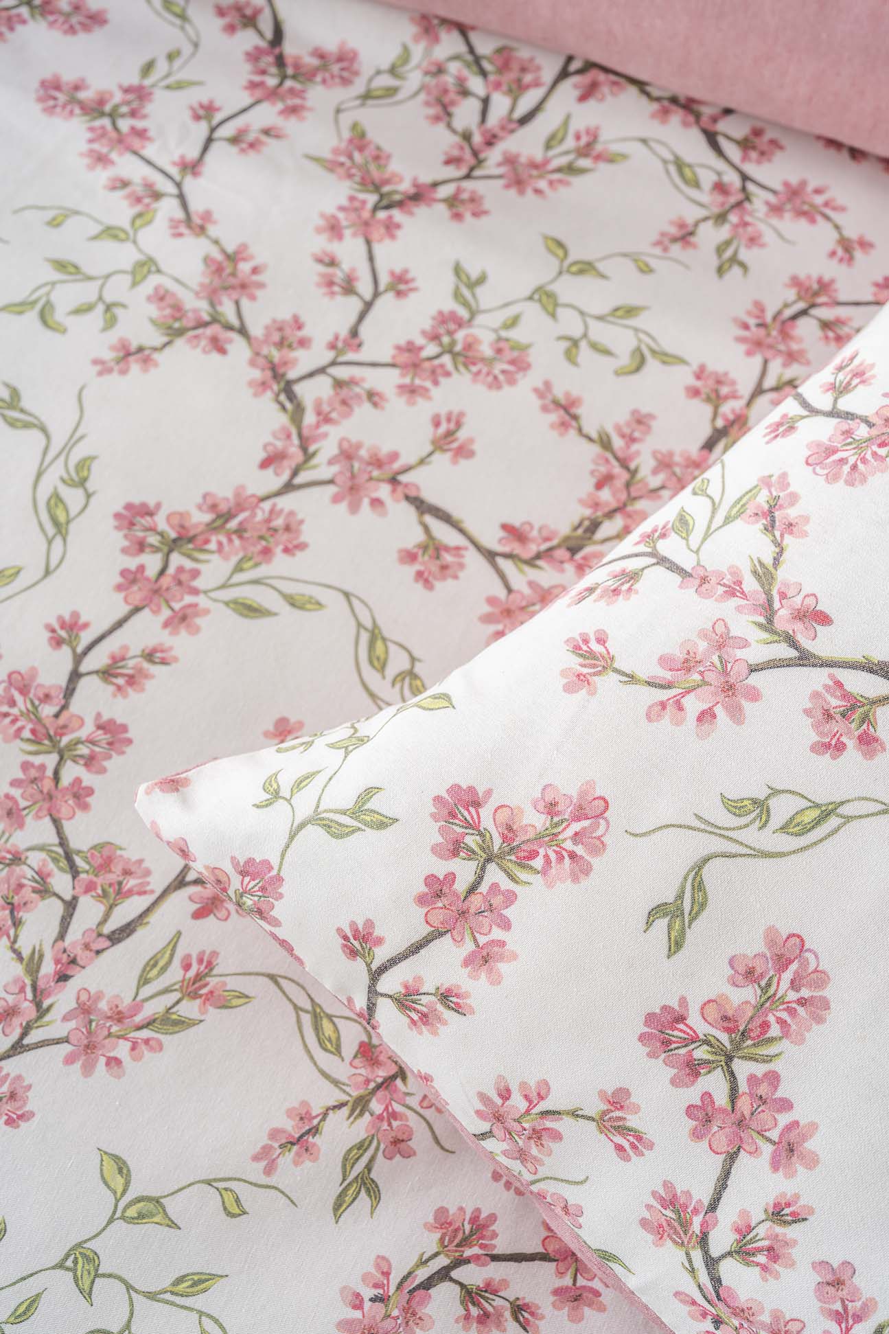 Sakura Polycotton Double Size Duvet Cover Set, Zipper, 200×215 cm, 3-Piece