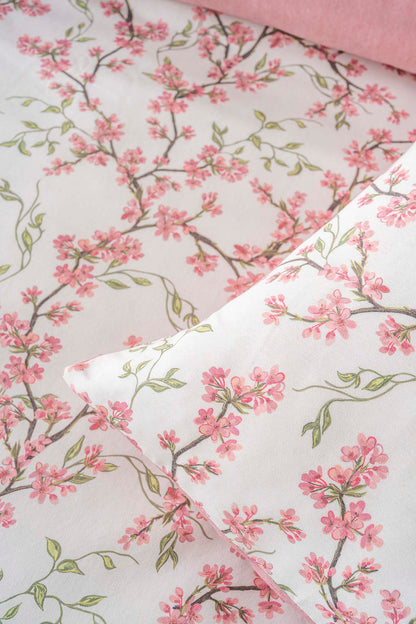Sakura Polycotton Double Size Duvet Cover Set, Zipper, 200×215 cm, 3-Piece